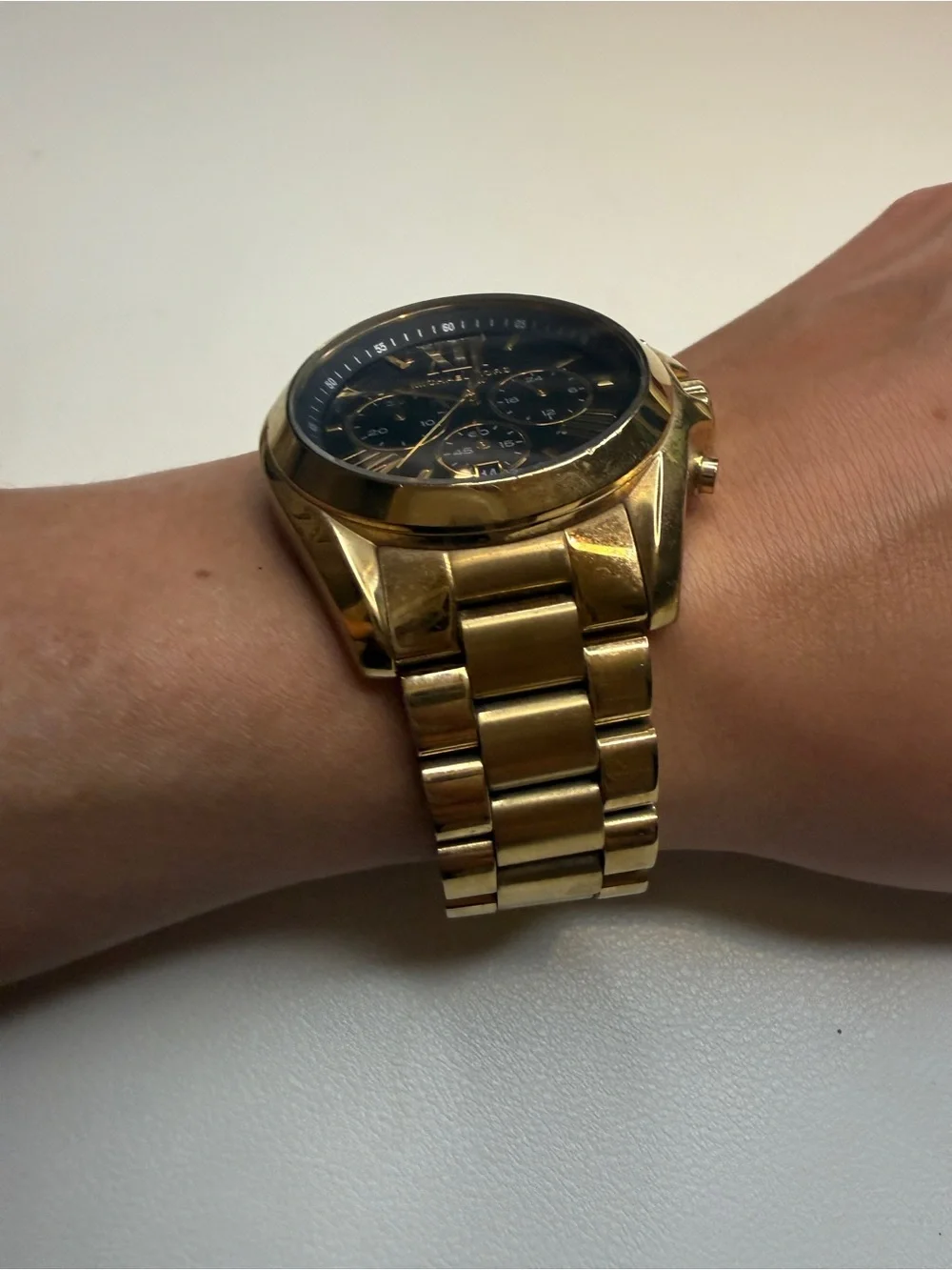 Michael Kors Gold-Tone Bradshaw  Chronograph Watch with Black Dial MK 5739